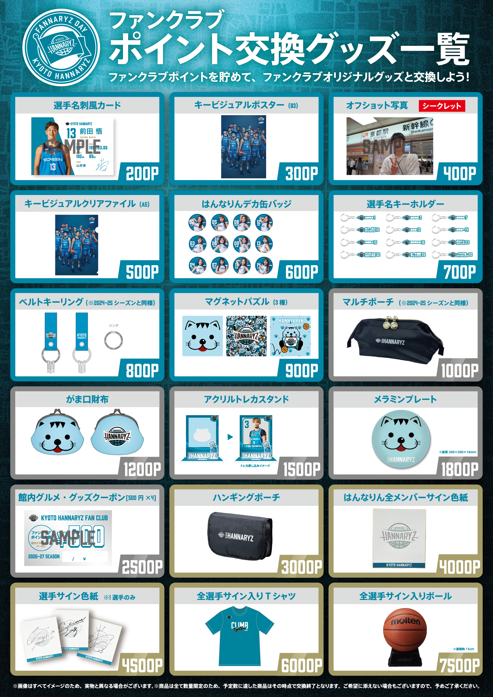 2026-27シーズン 「ファンクラブポイント交換グッズ」概要決定の